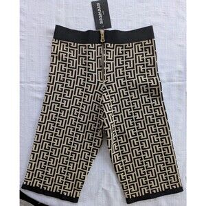 Balmain Paris Women’s Jacquard Bike Shorts Size Large NWT